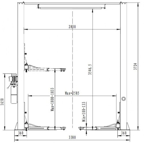 Подъемник двухстоечный 220 В HorexHL-4.0 NV-EM 220В